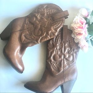 MIA Brown Western Brown Cowboy Boots Size 10M